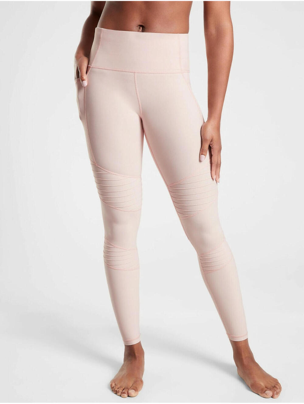 Athleta Inclination Moto Leggings Blush Pink Athleisure Yoga Gym